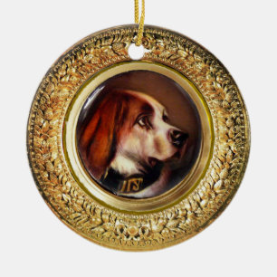 MINIATURE HUNDERPORTRAITS Bluthund Keramikornament