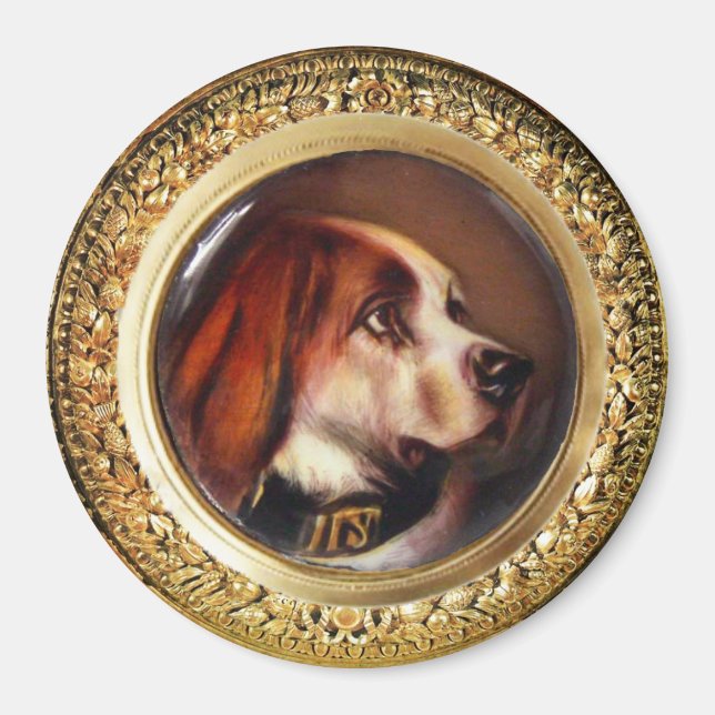 MINIATURE HUNDERPORTRAITS Bluthund Magnet (Vorne)