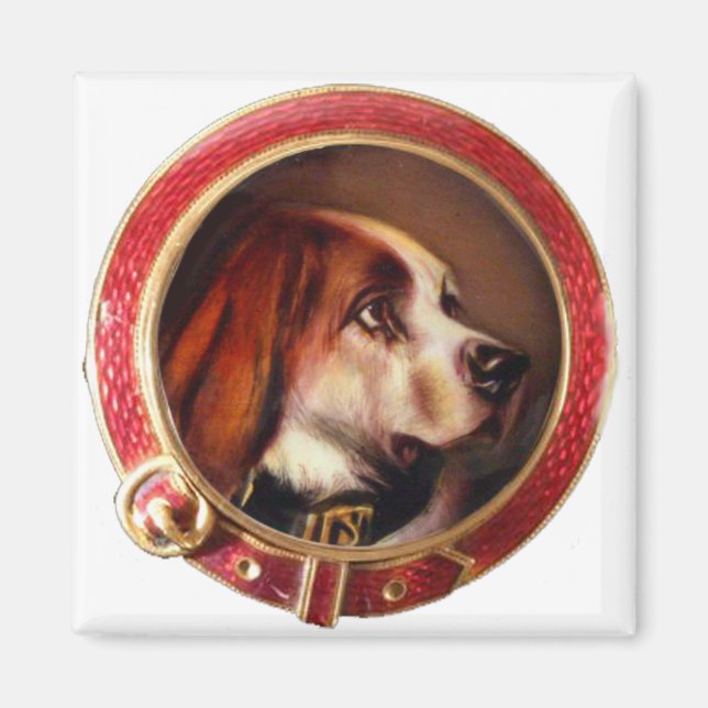 MINIATURE HUNDERPORTRAITS Bluthund Magnet (Vorne)