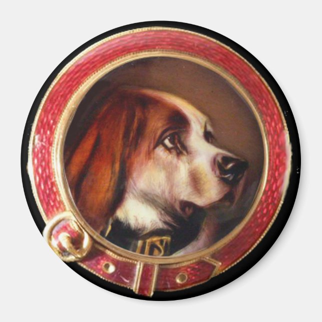 MINIATURE HUNDERPORTRAITS Bluthund Magnet (Vorne)