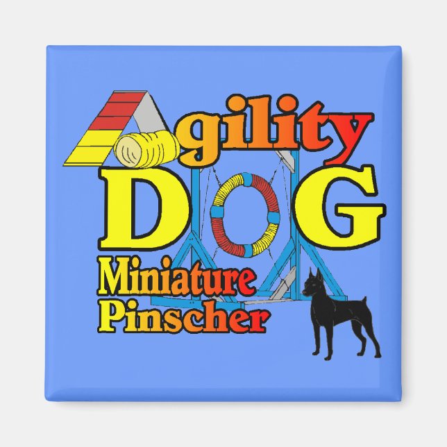 Miniature_Pinscher_Agility Geschenke Magnet (Vorne)