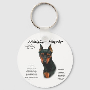 Miniature Pinscher (blk/rust) Historie Design Schlüsselanhänger