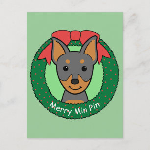 Miniature Pinscher Christmas Feiertagspostkarte
