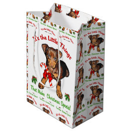 Miniature Pinscher Christmas Mittlere Geschenktüte