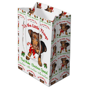 Miniature Pinscher Christmas Mittlere Geschenktüte