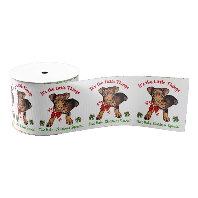 Miniature Pinscher Christmas Ripsband (Spule)