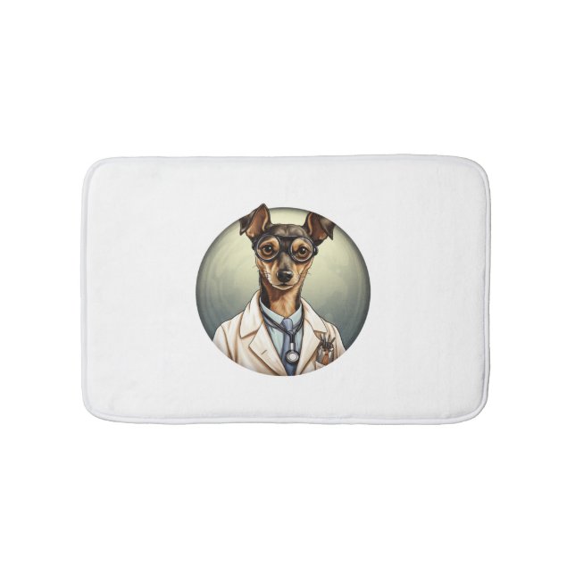 Miniature Pinscher Dog Doctor Badematte (Vorderseite)