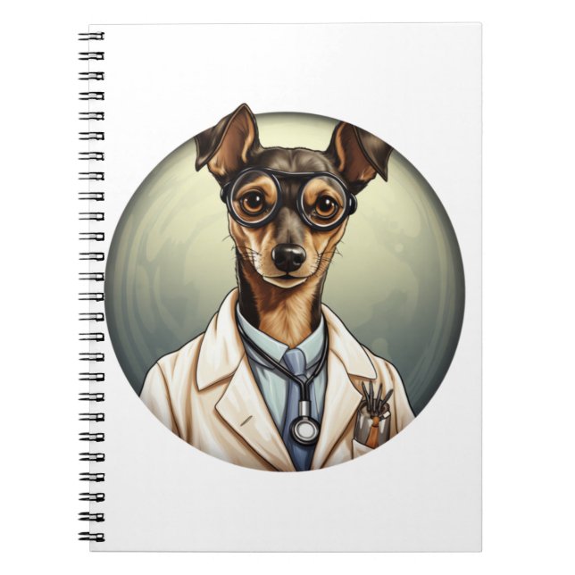 Miniature Pinscher Dog Doctor Notizblock (Vorderseite)