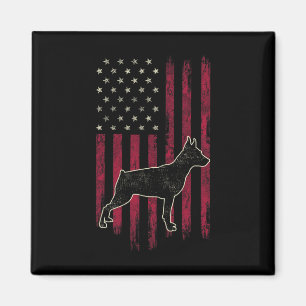 Miniature Pinscher Dog liebt amerikanische Flagge Magnet