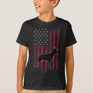 Miniature Pinscher Dog liebt amerikanische Flagge  T-Shirt
