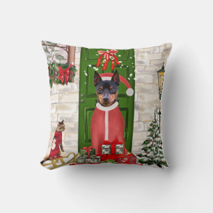 Miniature Pinscher Dog Weihnachten Kissen