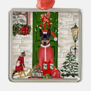 Miniature Pinscher Dog Weihnachten Ornament Aus Metall