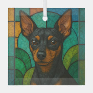 Miniature Pinscher "Festes Glas" Ornament Aus Glas