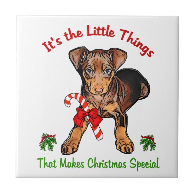 Miniature Pinscher Fliese (Vorderseite)