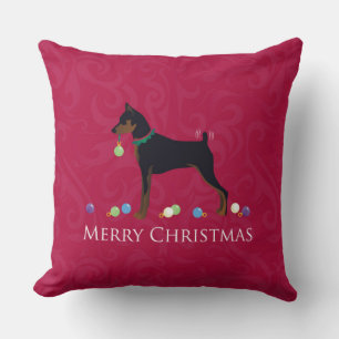Miniature Pinscher Frohe Weihnachtsgestaltung Kissen