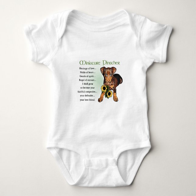 Miniature Pinscher Gifts Baby Strampler (Vorderseite)