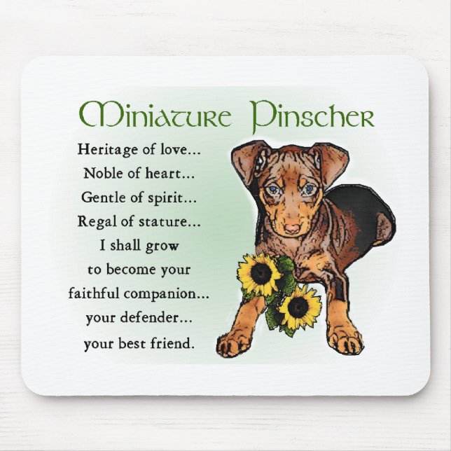 Miniature Pinscher Gifts Mousepad (Vorne)