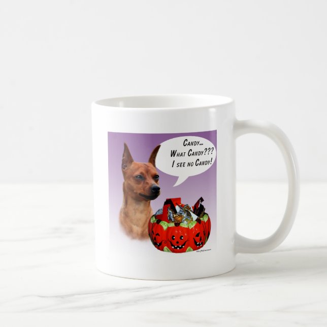 Miniature Pinscher Halloween Candy Kaffeetasse (Rechts)