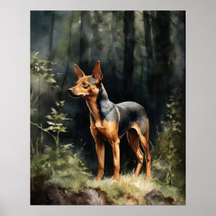 Miniature Pinscher Hund Art Print Poster