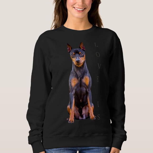 Miniature Pinscher Hund Mama Vater T Liebe Welpe H Sweatshirt (Vorderseite)