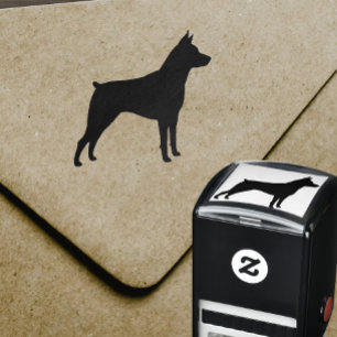 Miniature Pinscher Hund Silhouette Permastempel
