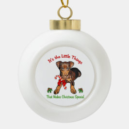 Miniature Pinscher Keramik Kugel-Ornament