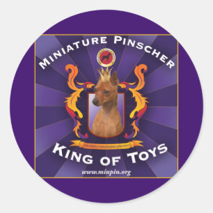 Miniature Pinscher, King of Toys Runder Aufkleber