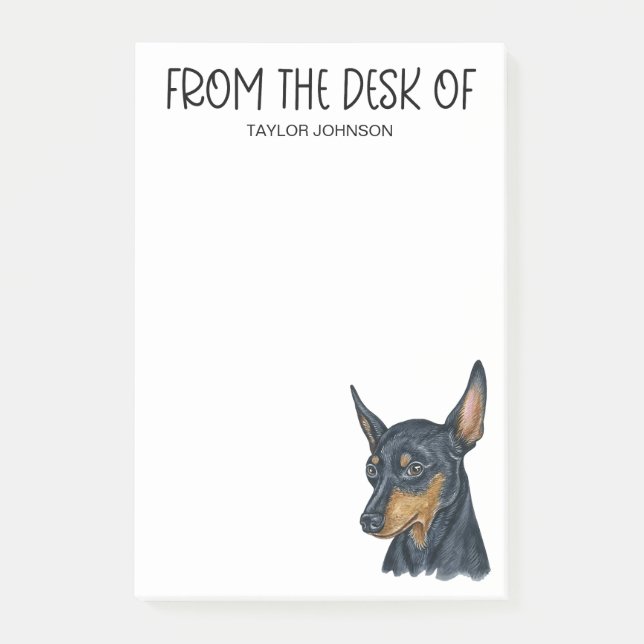 Miniature Pinscher Lover Post-it Klebezettel (Vorderseite)
