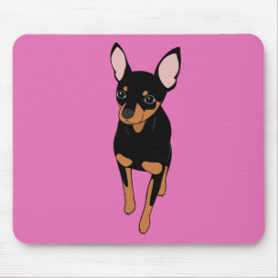 Miniature Pinscher Min Button Mouse Pad Mousepad