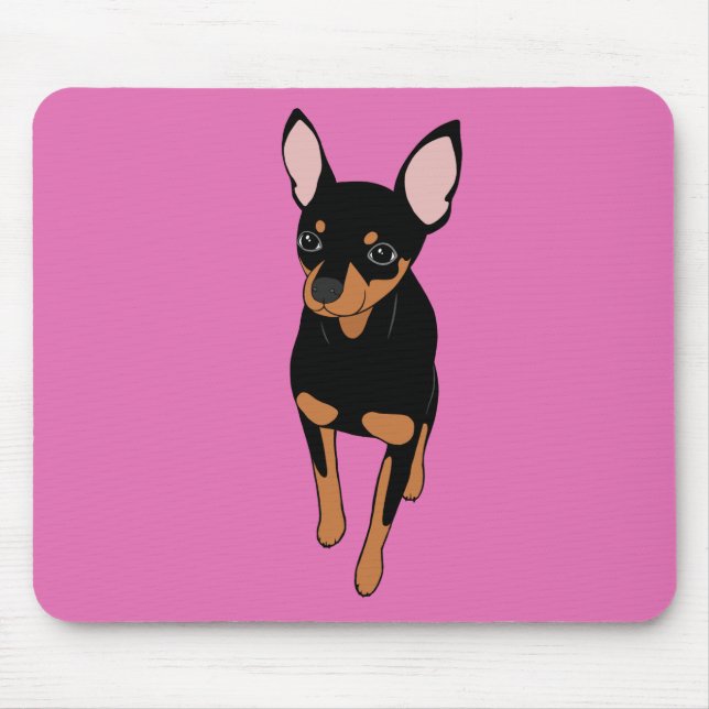 Miniature Pinscher Min Button Mouse Pad Mousepad (Vorne)