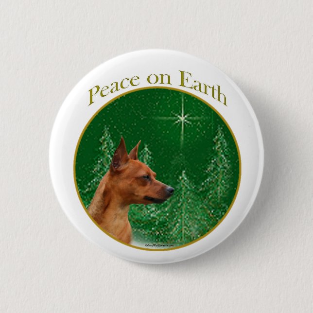 Miniature Pinscher Peace Button (Vorderseite)