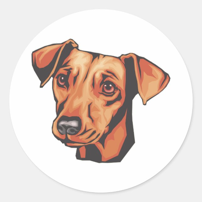 Miniature Pinscher Runder Aufkleber (Vorderseite)