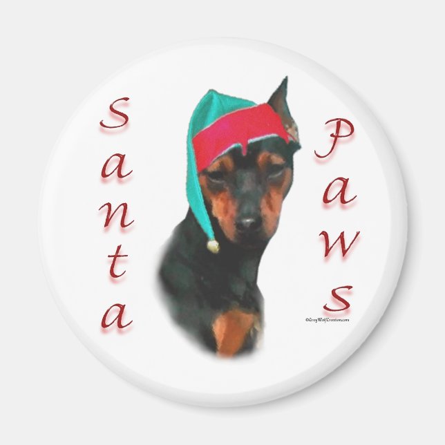 Miniature Pinscher Santa Paws Magnet (Vorne)