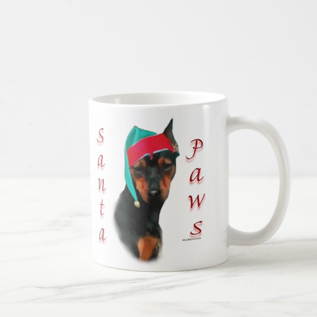 Miniature Pinscher Santa Paws Tasse (Rechts)