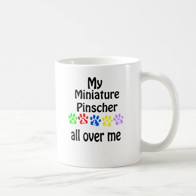 Miniature Pinscher Walking Design Kaffeetasse (Rechts)