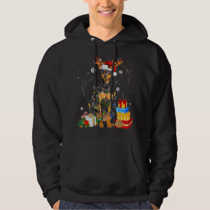 Miniature Pinscher Weihnachtsbaum Light Pajama Dog Hoodie
