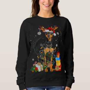 Miniature Pinscher Weihnachtsbaum Light Pajama Dog Sweatshirt