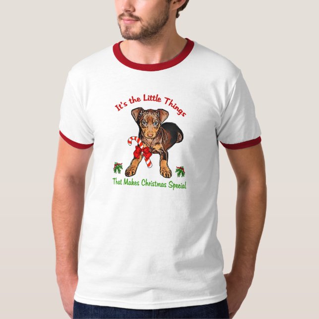 Miniature Pinscher Weihnachtsgeschenke T-Shirt (Vorderseite)