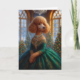 Miniature Poodle Holiday Card Feiertagskarte