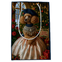 Miniature Poodle Holiday  Mittlere Geschenktüte
