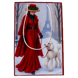 Miniature Poodle Holiday  Mittlere Geschenktüte