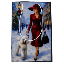 Miniature Poodle Holiday  Mittlere Geschenktüte