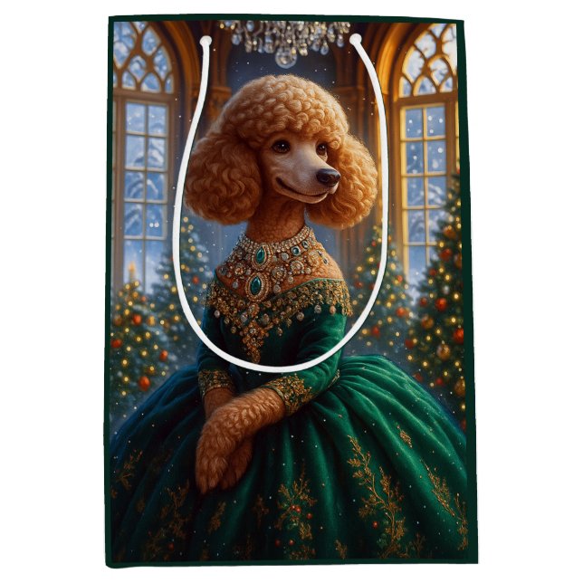 Miniature Poodle Holiday  Mittlere Geschenktüte (Vorderseite)