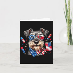 Miniature Schnauzer Amerikanische Flagge Memorial Karte