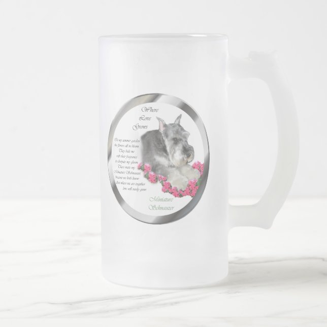 Miniature Schnauzer Art Ohrts Mattglas Bierglas (Rechts)