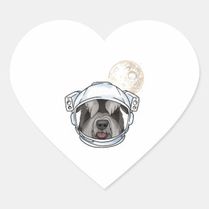 Miniature Schnauzer Astronaut Universum Herz-Aufkleber