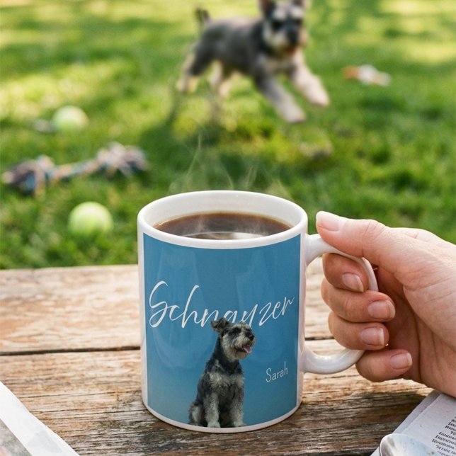 Miniature Schnauzer Benutzerdefinierter Name Retro Kaffeetasse (Von Creator hochgeladen)