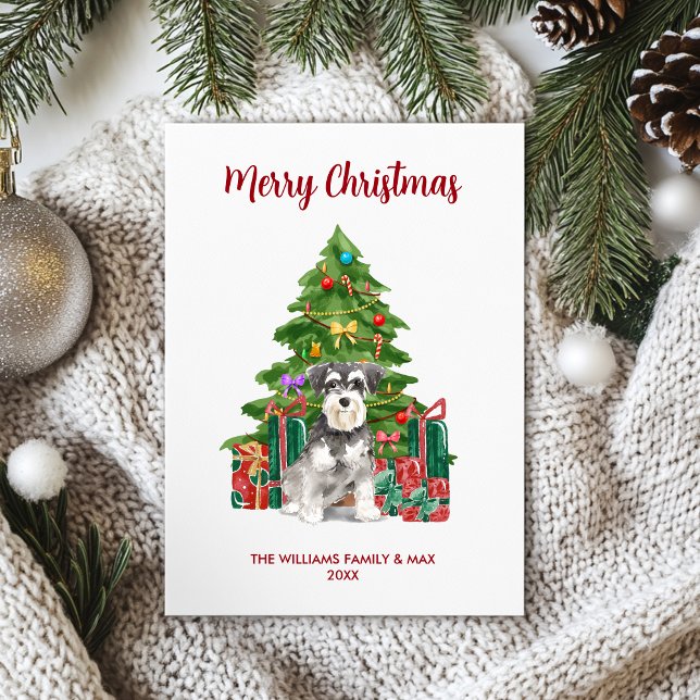 Miniature Schnauzer Christmas Feiertagskarte (Von Creator hochgeladen)