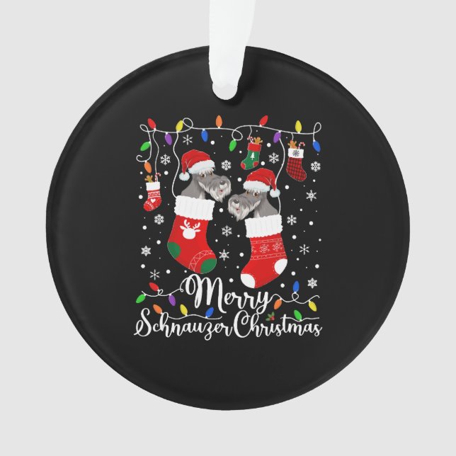 Miniature Schnauzer Christmas Mini Schnauzer Xmas Ornament (Vorderseite)