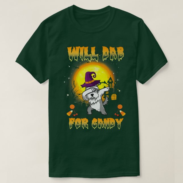 Miniature Schnauzer Dabbing Hund wird ab für Candy T-Shirt (Design vorne)